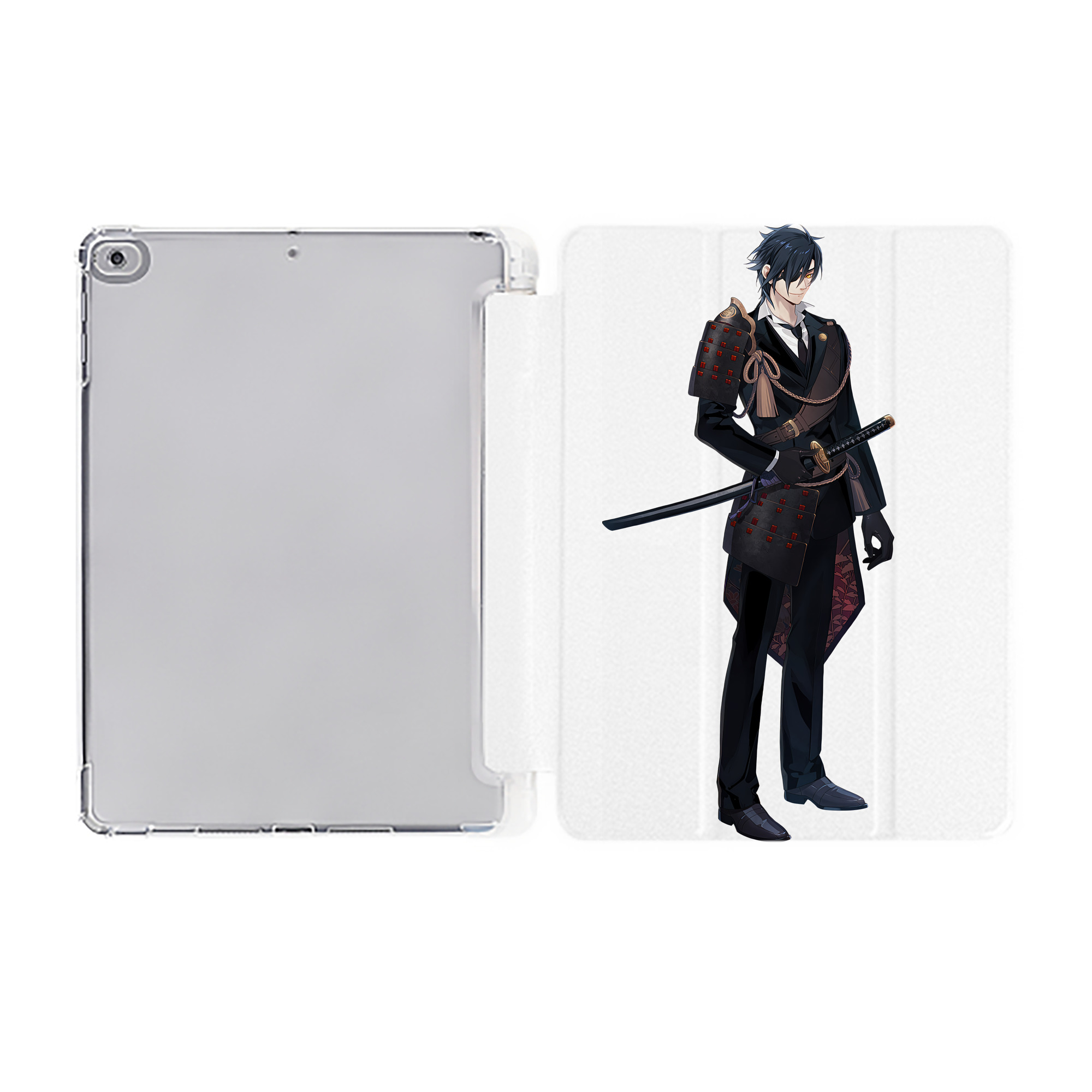 （画像用） 刀剣乱舞 Touken Ranbu IPad ケース ペン収納付き 三つ折りスタンド PUレザー×シリコン 対応機種9.5/10.5/10.9インチ